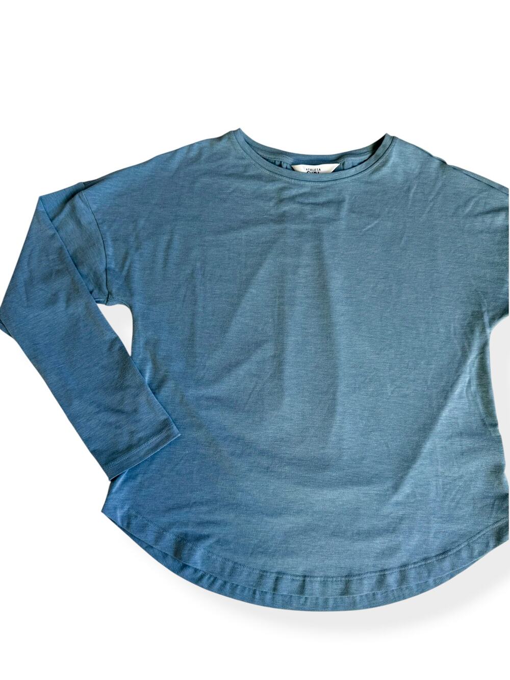 Athleta Girl Blue Long Sleeve Active Tee Shirt M 8 10